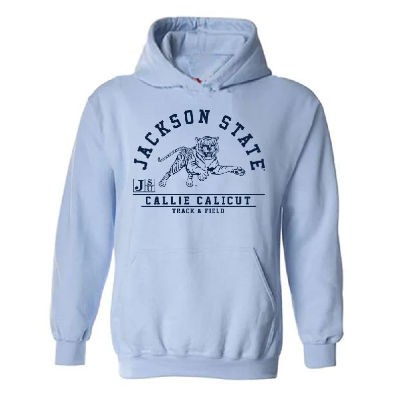 Jackson State - NCAA Women's Track & Field : Callie Calicut - Classic Fashion Shersey Hooded Sweatshirt Hoodie Dress Longline Feminine