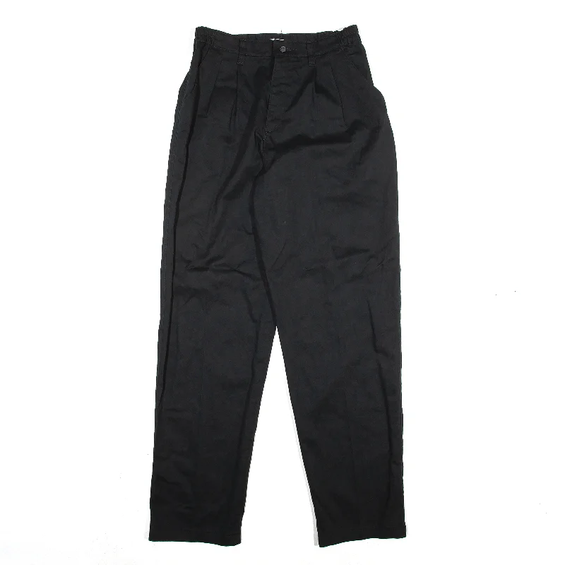 LEE Elasticated Waist Trousers Black Relaxed Tapered Womens W26 L30 Trousers Travel Practical