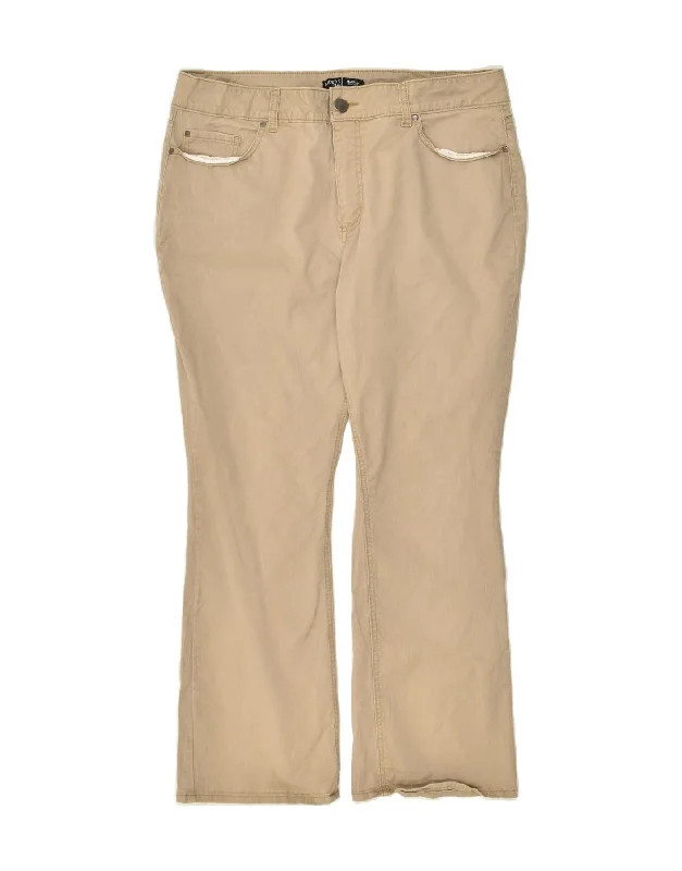 LEE Womens Riders Mid Rise Bootcut Casual Trousers W36 L28 Beige Cotton Trousers Hiking Durable