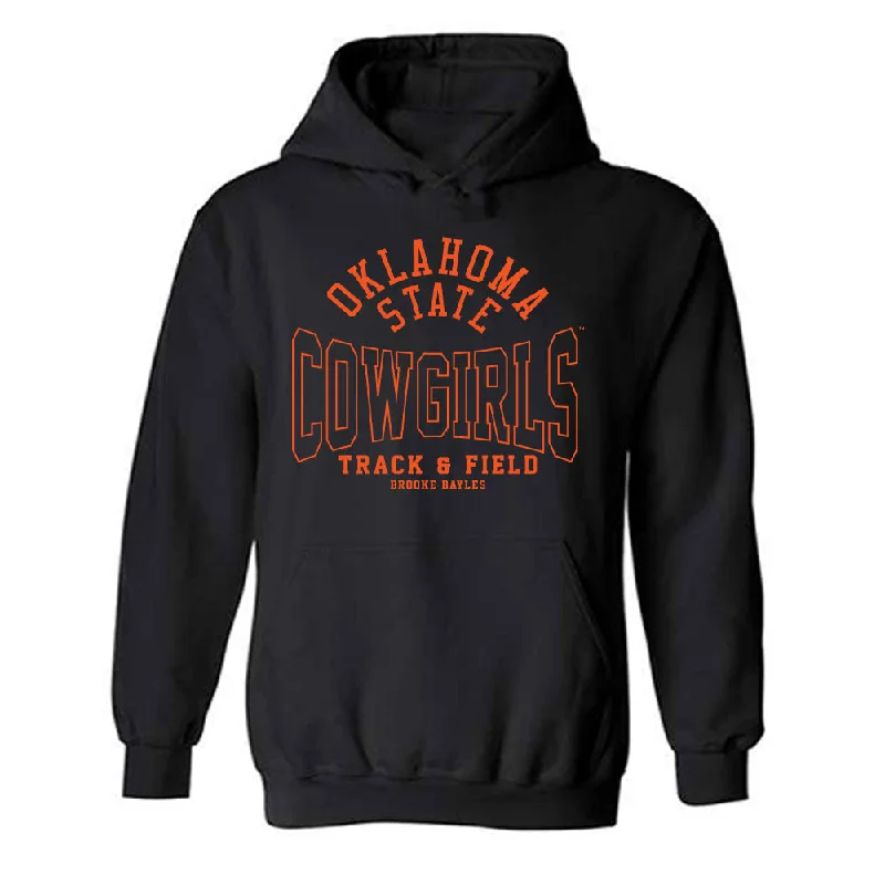 Oklahoma State - NCAA Women's Track & Field : Brooke Bayles - Classic Fashion Shersey Hooded Sweatshirt Hoodie with Distressed Vintage Worn