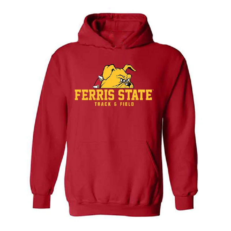 Ferris State - NCAA Women's Track & Field : Daisy Englund - Classic Shersey Hooded Sweatshirt Hoodie with Puffed Sleeves Voluminous Trendy