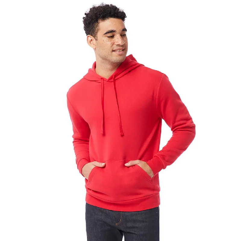 Alternative Apparel Unisex Apple Red Go-To Pullover Hooded Sweatshirt Ruffle Sleeve Feminine