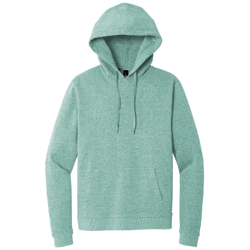 District Unisex Heathered Eucalyptus Blue Perfect Tri Fleece Pullover Hoodie Thick Cable Knit