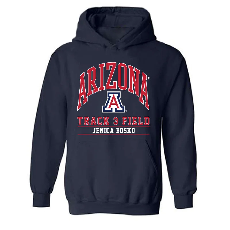 Arizona - NCAA Women's Track & Field : Jenica Bosko - Classic Fashion Shersey Hooded Sweatshirt Hoodie with Snap Buttons Easy Quick