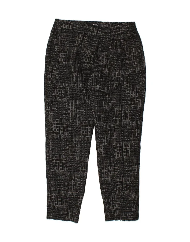 MAX & CO. Womens Tapered Casual Trousers W30 L28 Black Check Trousers Running Lightweight