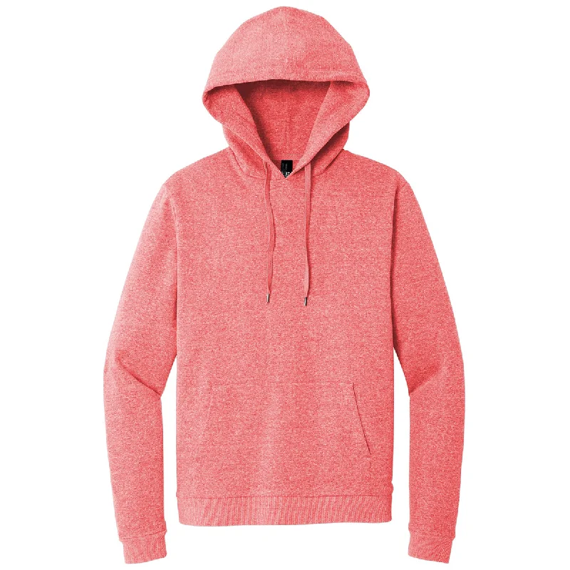 District Unisex Red Frost Perfect Tri Fleece Pullover Hoodie Textured Knit Design