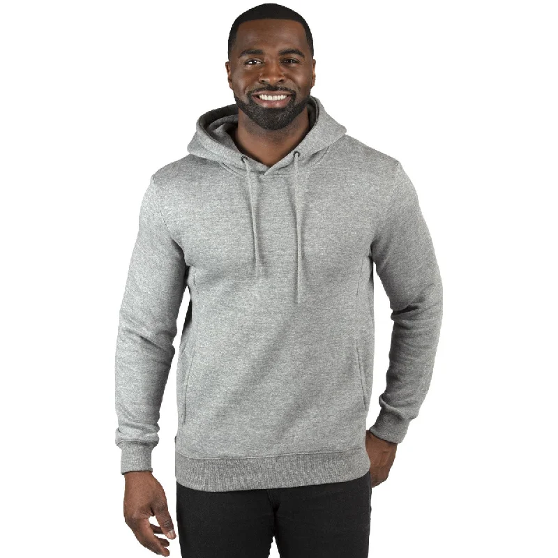 Threadfast Apparel Unisex Heather Grey Ultimate Fleece Pullover Hooded Sweatshirt Slim Sleeve Pullover