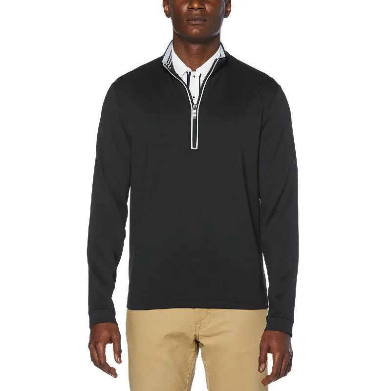 Original Penguin Unisex Caviar Black Clubhouse Mock Pullover Long Sleeve Pullover