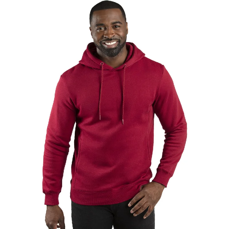 Threadfast Apparel Unisex Burgundy Ultimate Fleece Pullover Hooded Sweatshirt Set Sleeve Pullover