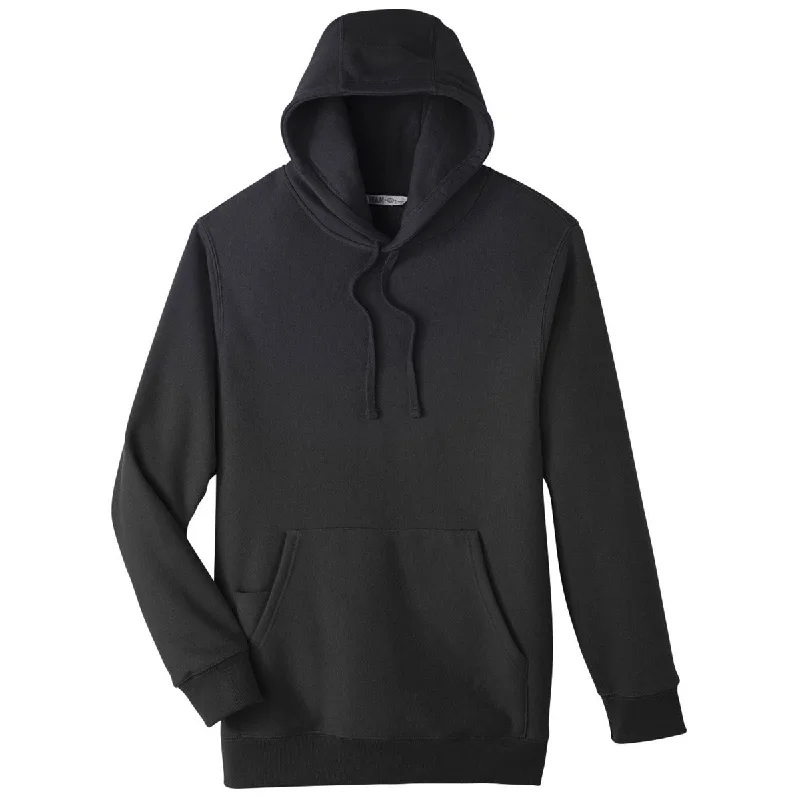 Team 365 Unisex Black Zone HydroSport Heavyweight Pullover Hooded Sweatshirt Wrist Length Sleeve