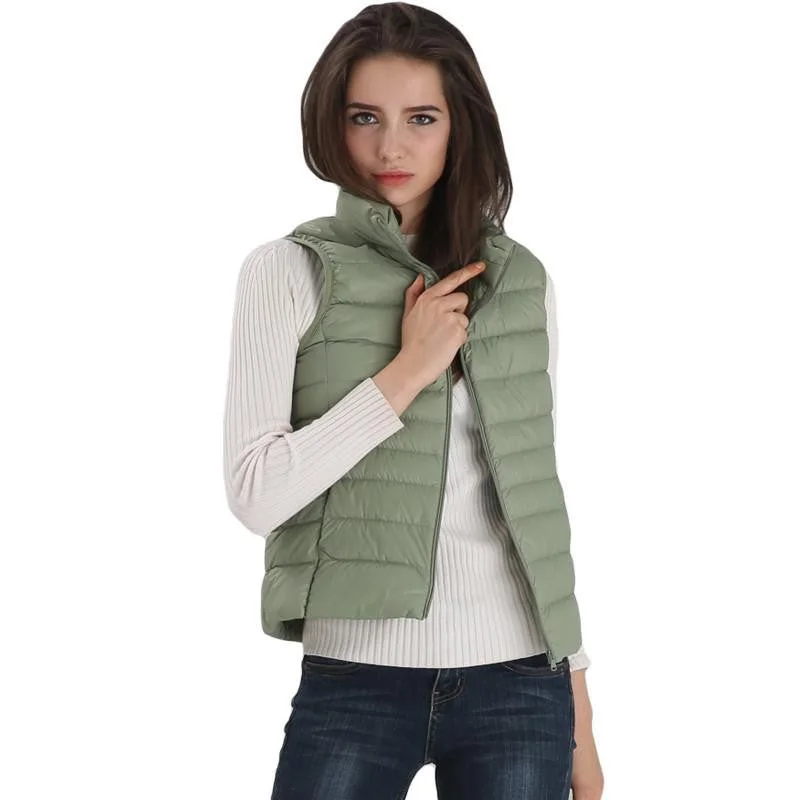 Women's Vest Ultra Light Down Vests Sleeveless Jacket Gilet Oversized Jacket Tailored Jacket Straight Jacket