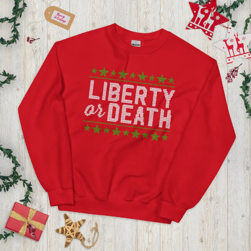 Liberty Or Death Ugly Christmas Sweatshirt Hoodie with Emblem Brand Identity