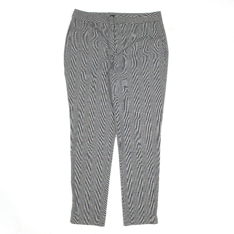 ZARA Basic Check Trousers Grey Slim Tapered Womens W30 L27 Trousers Cargo Utility