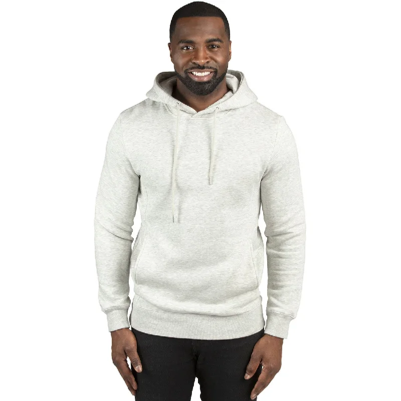 Threadfast Apparel Unisex Oatmeal Heather Ultimate Fleece Pullover Hooded Sweatshirt Slit Sleeve Stylish