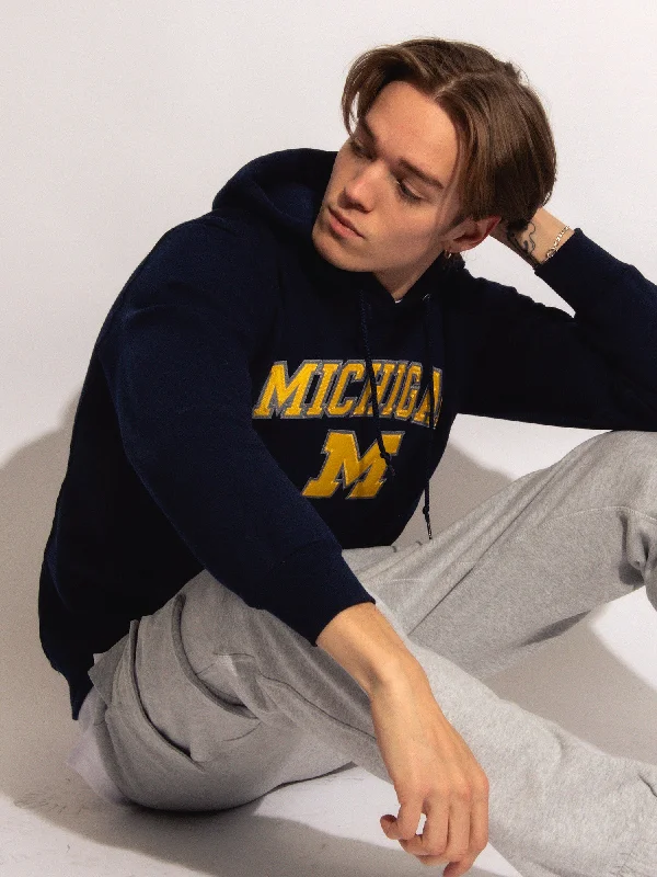 NCAA MICHIGAN PULLOVER HOODIE Thin Wool Pullover