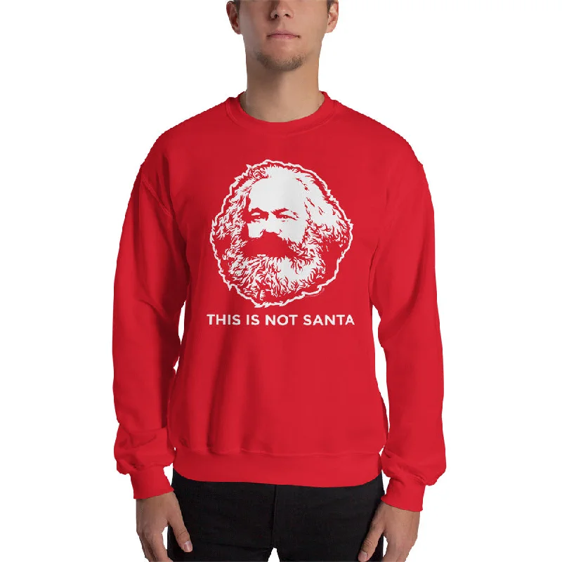 This Is Not Santa Karl Marx Ugly Christmas Sweatshirt Hoodie with Applique Textured Unique