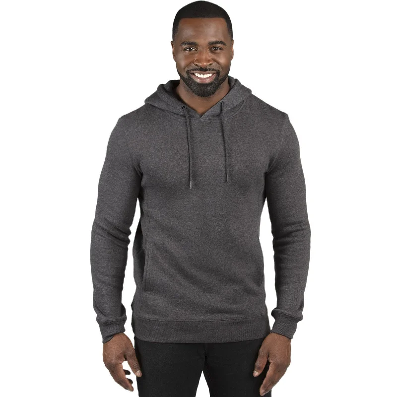 Threadfast Apparel Unisex Charcoal Heather Ultimate Fleece Pullover Hooded Sweatshirt Sarouel Sleeve Pullover