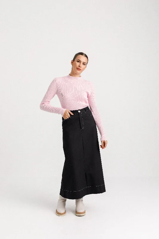 Betty Skirt - Sale - Black flowy skirt hem