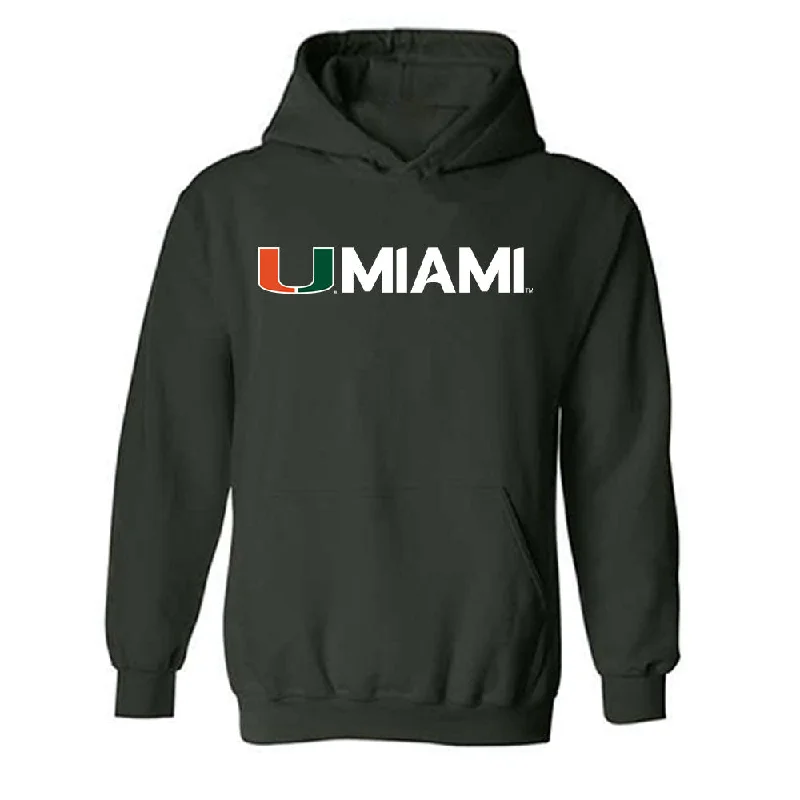 Miami - NCAA Women's Track & Field : Iyonna Codd - Classic Shersey Hooded Sweatshirt Hoodie with Hem Patch Decorative Personalized