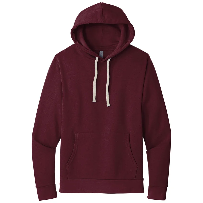 Next Level Unisex Maroon Beach Fleece Pullover Hoodie Leg Sleeve Comfort