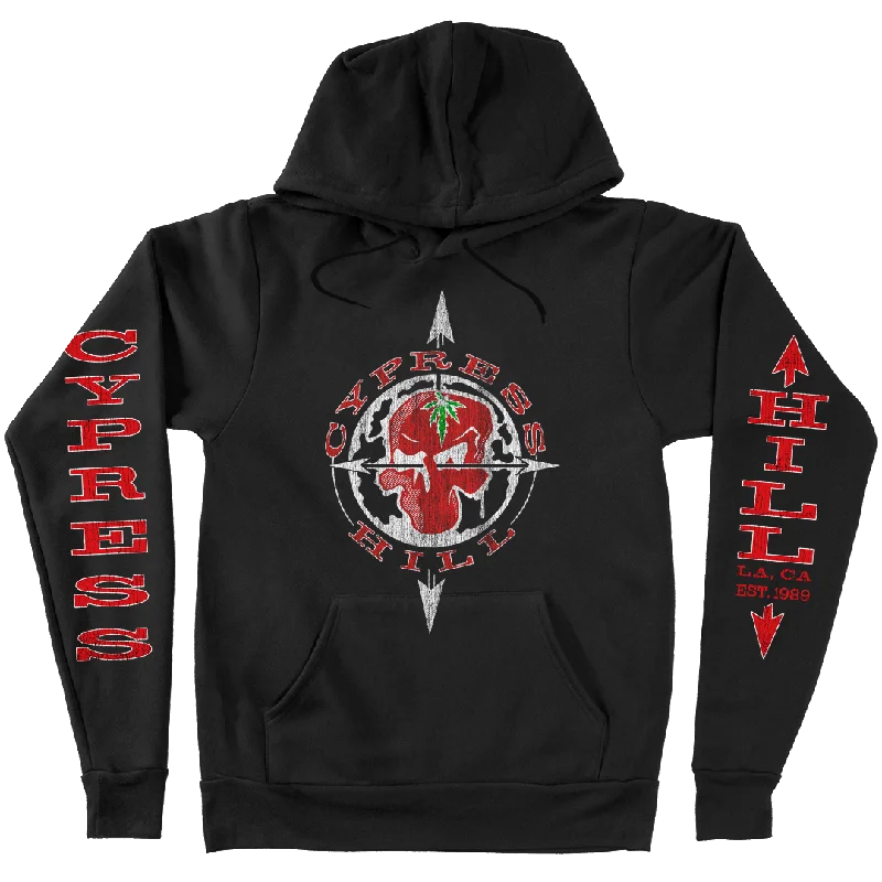 Cypress Hill "OG Skull N Compass" Pullover Hoodie Spaghetti Sleeve Top