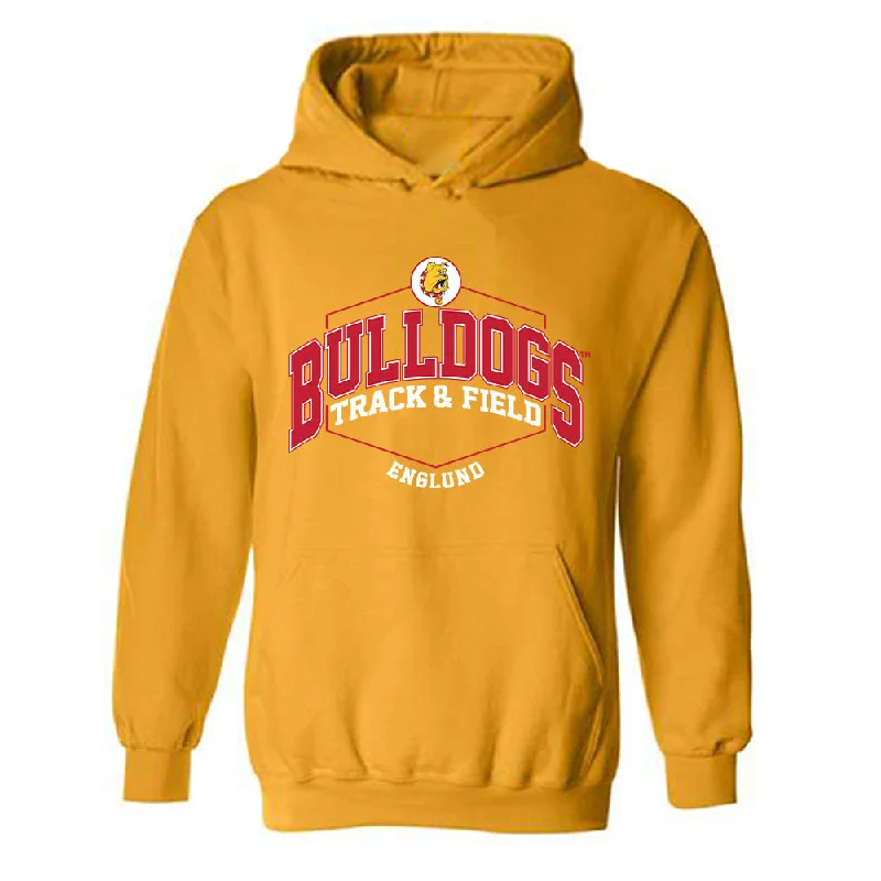 Ferris State - NCAA Women's Track & Field : Daisy Englund - Classic Fashion Shersey Hooded Sweatshirt Hoodie with Tied Waist Feminine Flattering