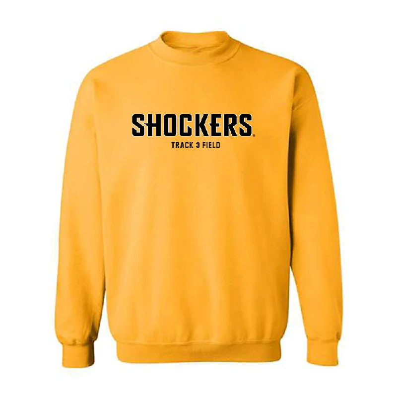 Wichita State - NCAA Women's Track & Field : Sydney Brown - Crewneck Sweatshirt Hoodie with Color Block Contrast Stylish