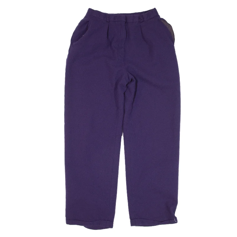 JONES NEW YORK Knit Trousers Purple Regular Straight Wool Womens W24 L25 Trousers stylish elegant