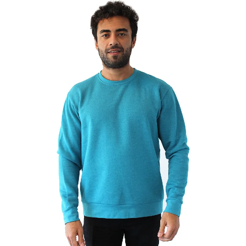 Next Level Unisex Heather Bay Blue Pullover PCH Crewneck Sweatshirt Bolero Style Sweater