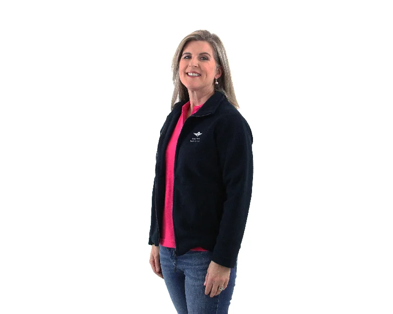 Women's Fleece Jacket - RFDS - Navy Appliqued Jacket Beaded Jacket Sequined Jacket