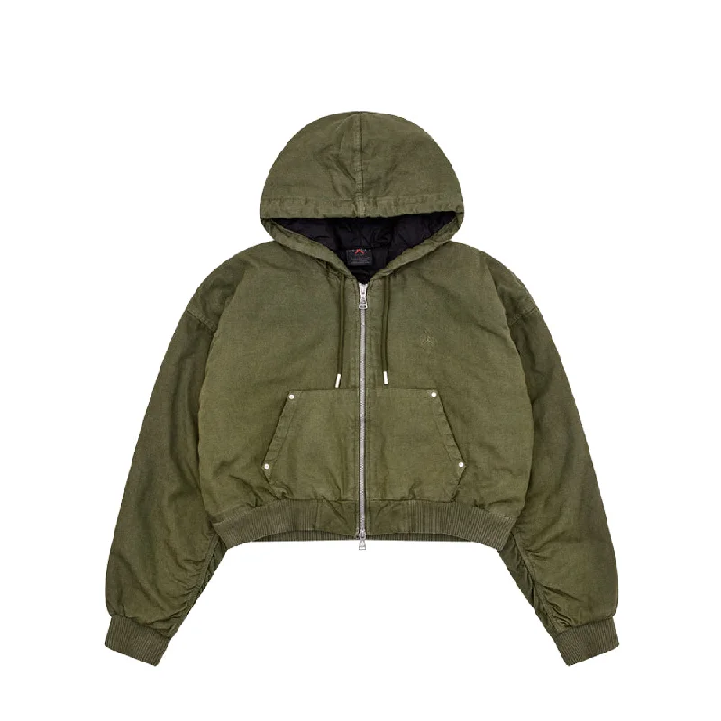 Women's Jordan x Travis Scott Canvas Jacket (Cargo Khaki) V-Neck Jacket Boat Neck Jacket Square Neck Jacket