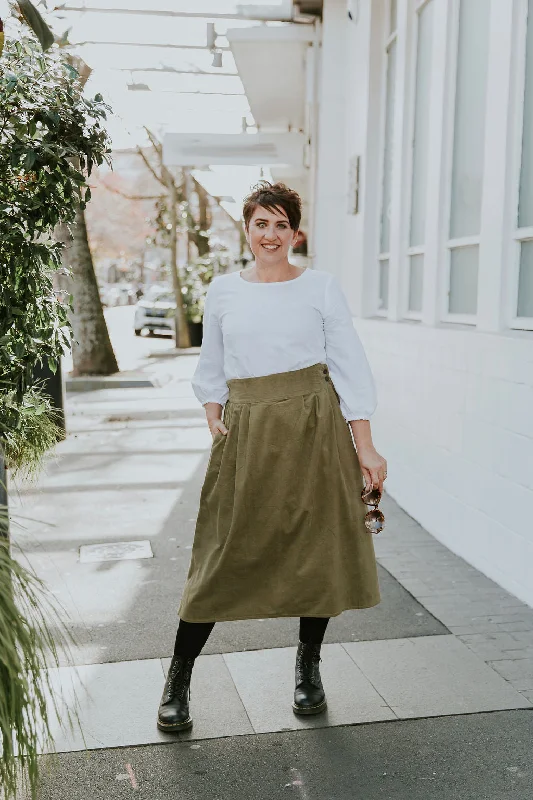 The Nightingale Skirt - Green denim skirt stylish