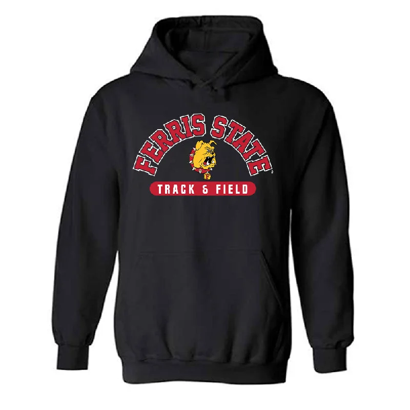 Ferris State - NCAA Women's Track & Field : Daisy Englund - Classic Shersey Hooded Sweatshirt Hoodie with Button Placket Classic Preppy