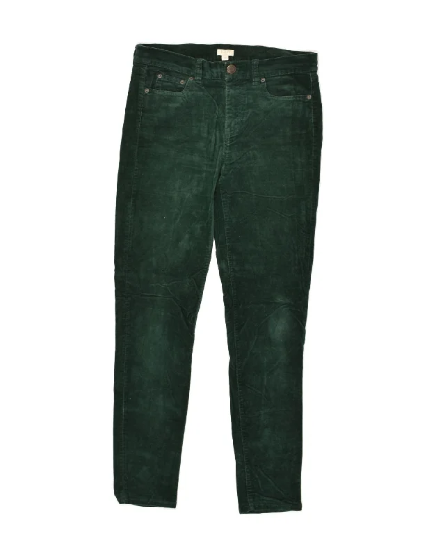 J. CREW Womens Velvet Skinny Casual Trousers W28 L29  Green Cotton Trousers fashionable chic