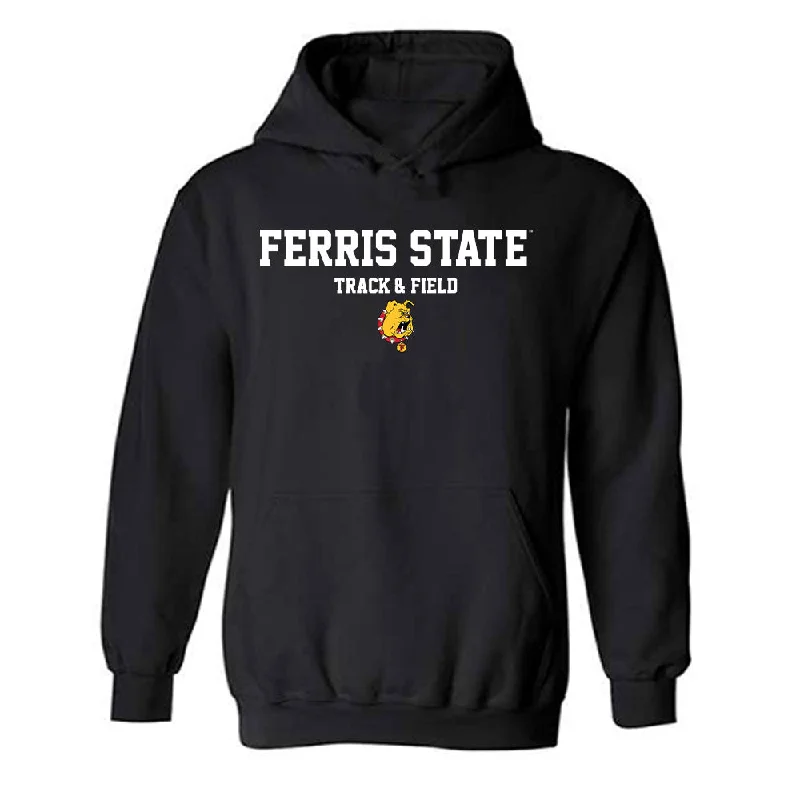 Ferris State - NCAA Women's Track & Field : Daisy Englund - Classic Shersey Hooded Sweatshirt Hoodie with Slit Hem Functional Movement