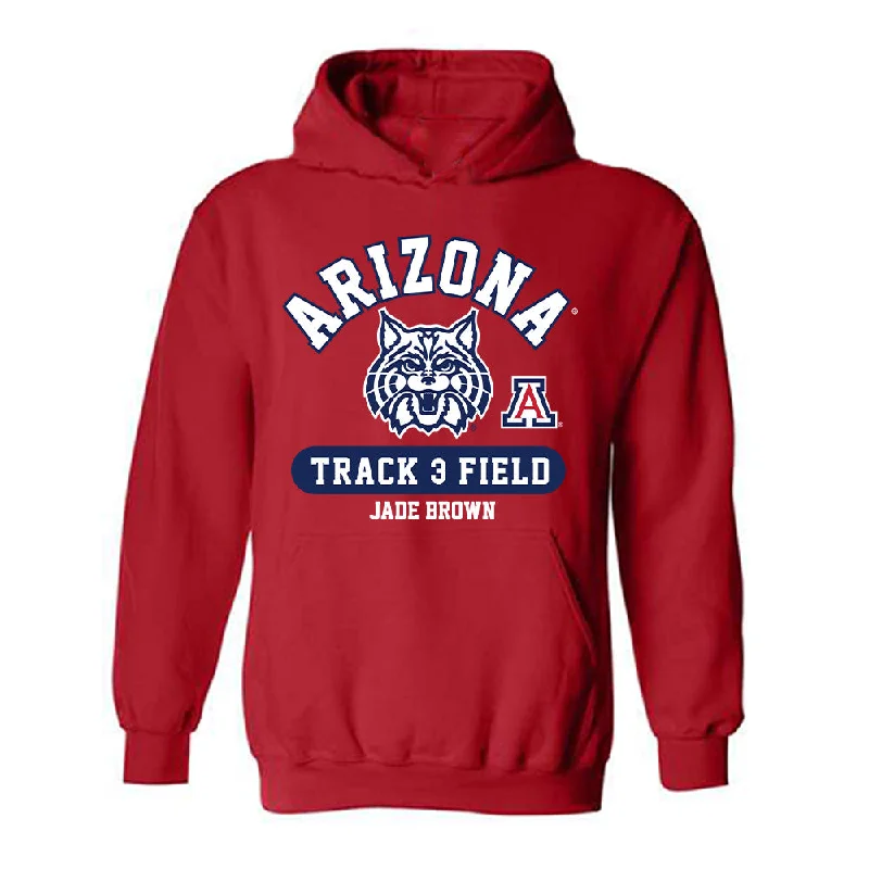 Arizona - NCAA Women's Track & Field : Jade Brown - Classic Fashion Shersey Hooded Sweatshirt Hoodie with Elastic Cuffs Stretchable Comfortable