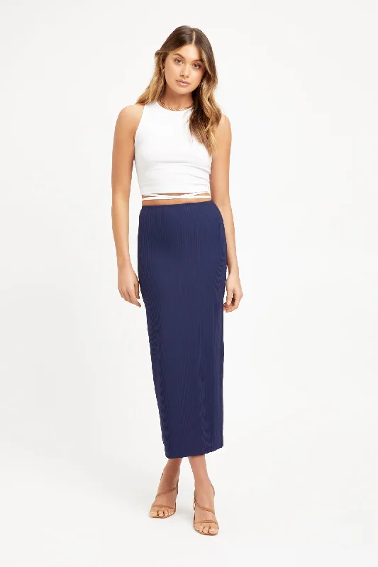 Staple Rib Midi Skirt relaxed fit skirt