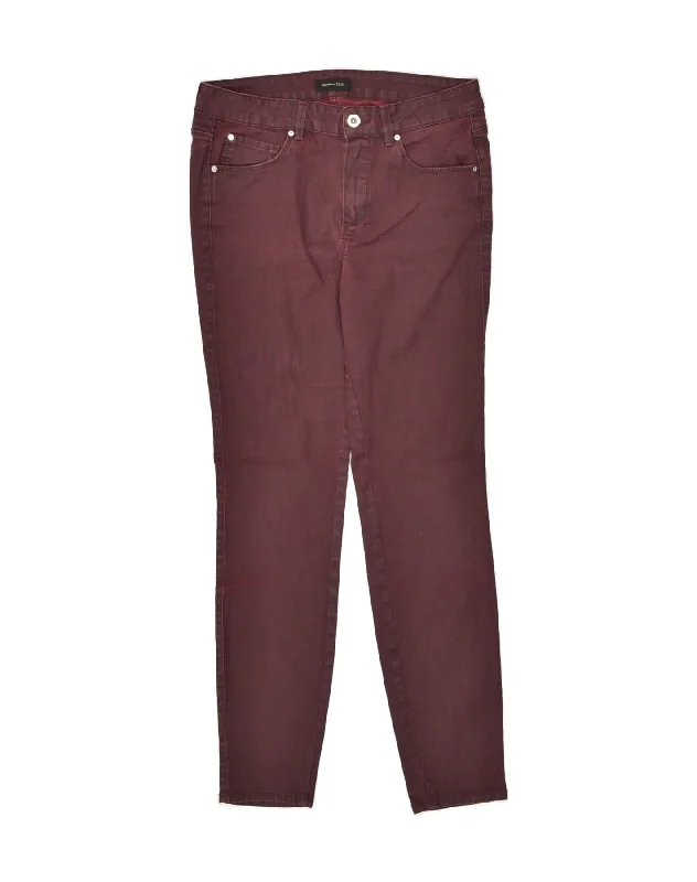 MASSIMO DUTTI Womens Skinny Casual Trousers EU 40 Medium W30 L29  Maroon Trousers Essential Wardrobe