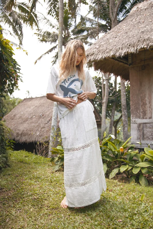 QUIET SPACES SKIRT - WHITE linen skirt breathable