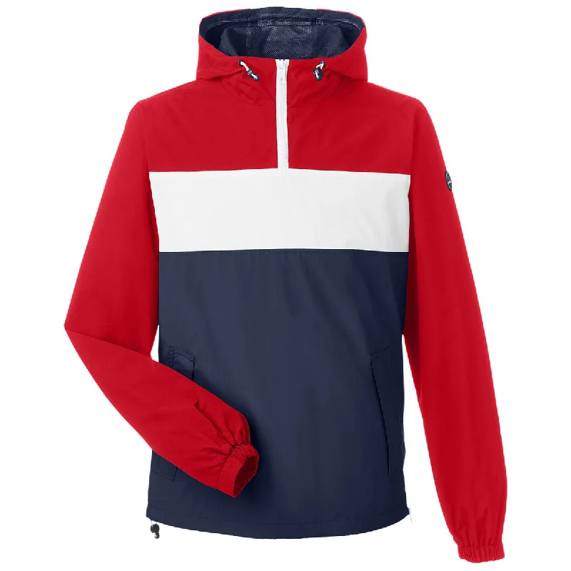 Nautica Unisex Nautica Navy/White/True Red Windward Pullover Anorak Boyleg Sleeve Pullover