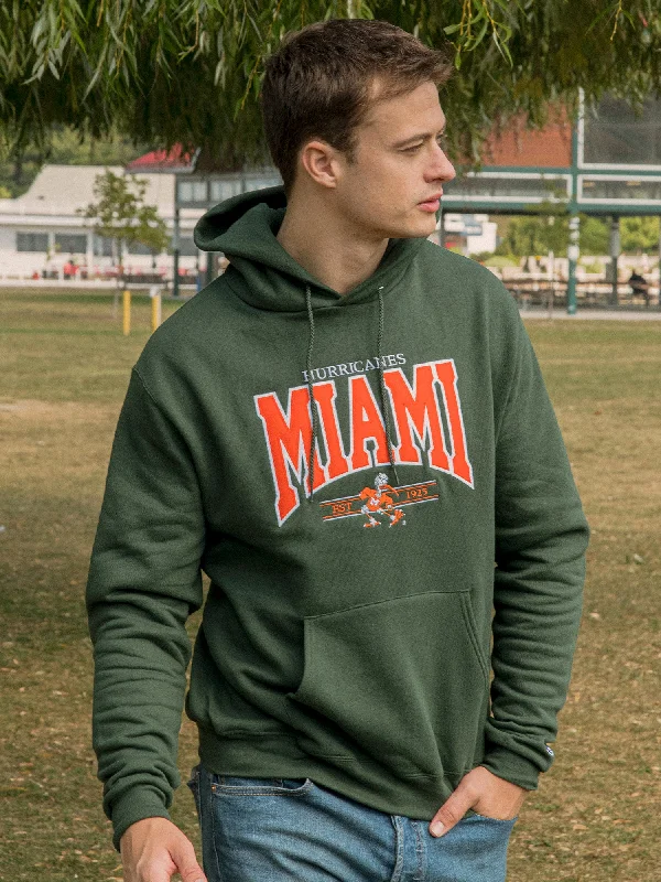 NCAA MIAMI U PULLOVER HOODIE Turtleneck Warm Pullover