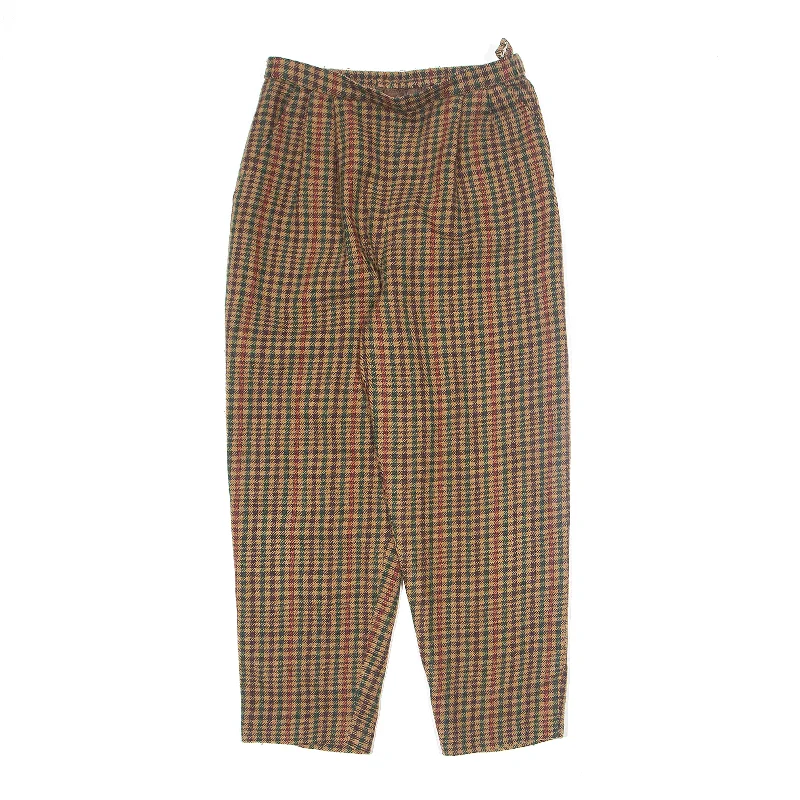 Houndstooth Striped Brown Trousers W25 L24 Trousers Seasonal Trendy