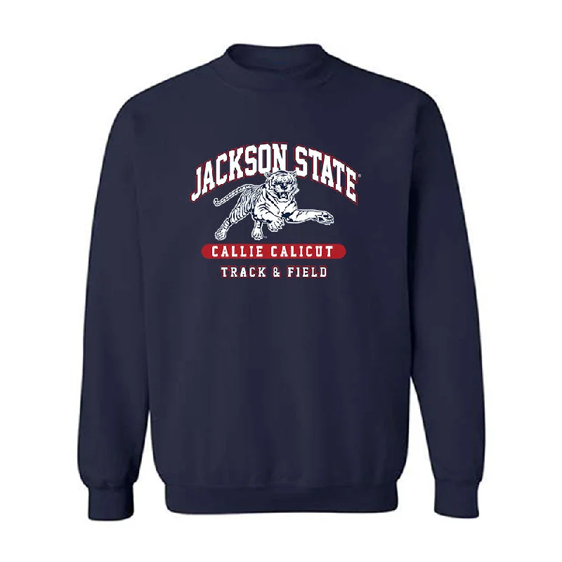 Jackson State - NCAA Women's Track & Field : Callie Calicut - Classic Fashion Shersey Crewneck Sweatshirt Hoodie with Hem Ribbing Snug Secure