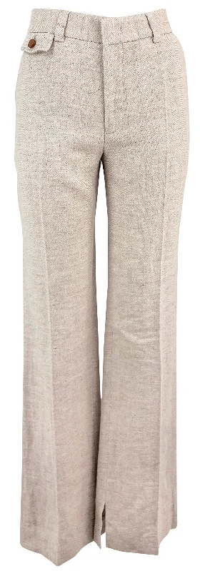 Brandon Maxwell The Rena Trouser in Oatmeal Trousers Evening Elegant