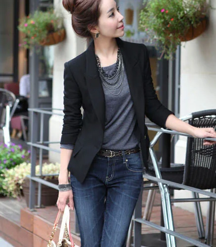 Hot Fashion Women's One Button Slim Casual Business Suit Jacket Coat Outwear Fleece Jacket Down Jacket Feather Jacket