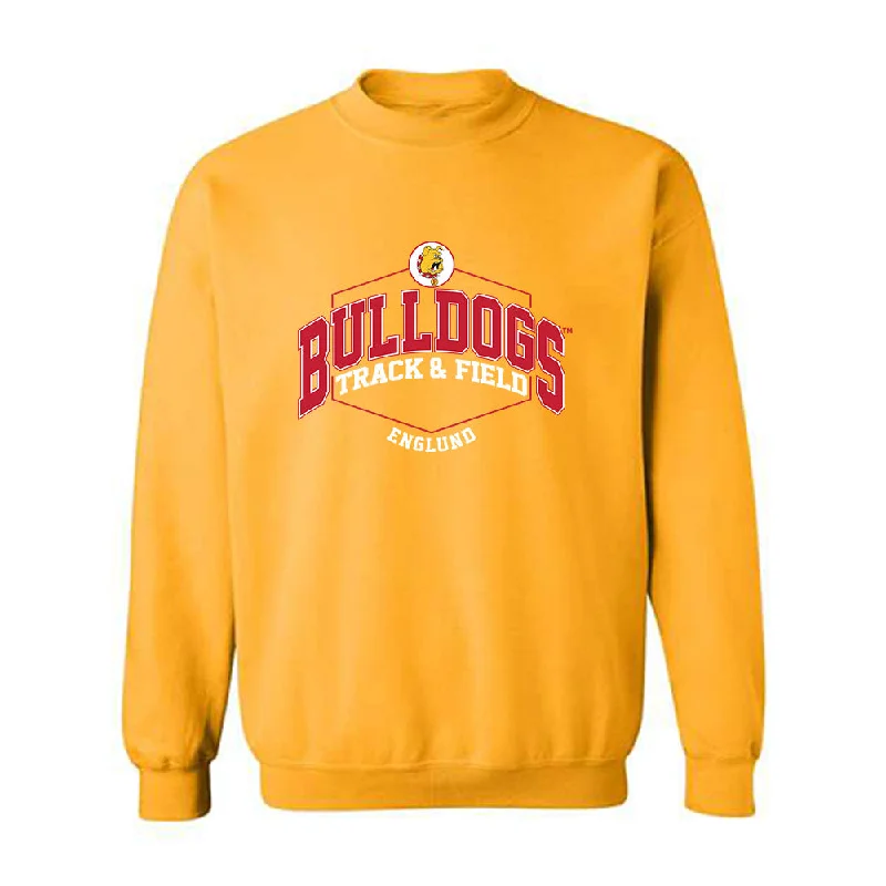 Ferris State - NCAA Women's Track & Field : Daisy Englund - Classic Fashion Shersey Crewneck Sweatshirt Hoodie with Belted Waist Structured Tailored