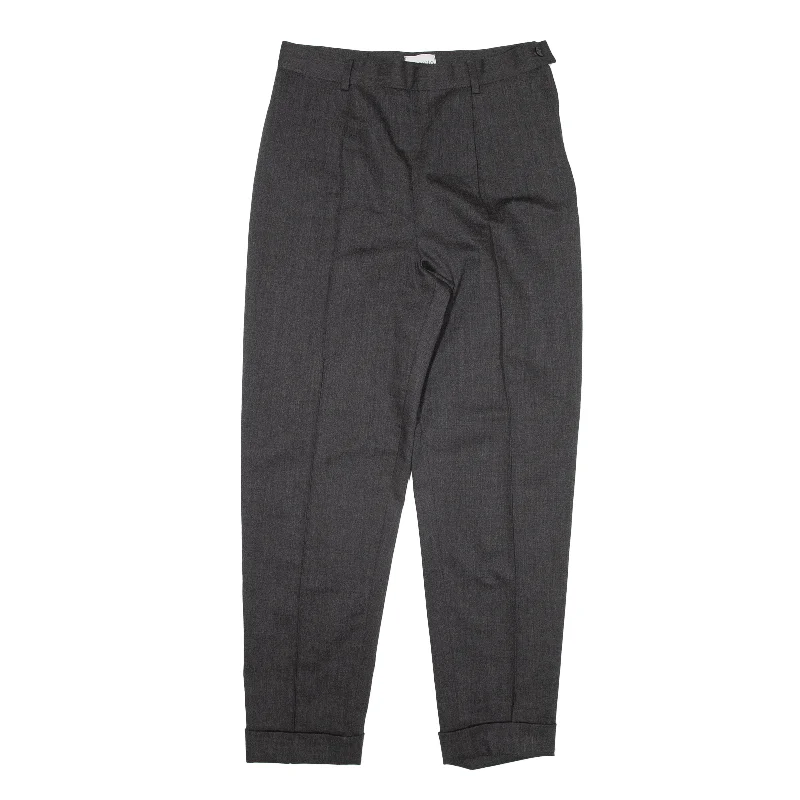 RIMONETTA Pleated Trousers Grey Regular Tapered Wool Womens W28 L28 Trousers Tapered Slim Fit