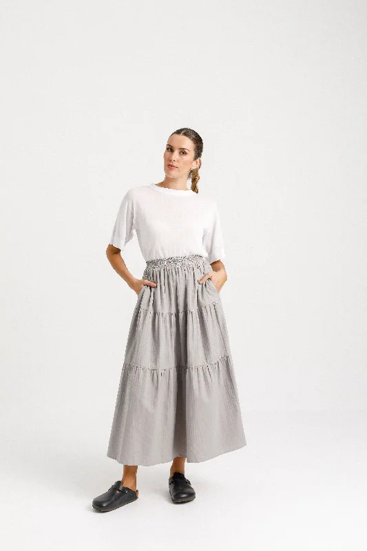 Clara Skirt Replen - Grey corduroy skirt durable