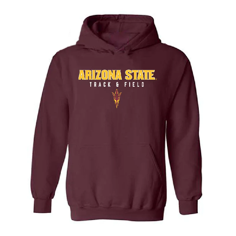 Arizona State - NCAA Women's Track & Field : Ava McCumber-Gandara - Classic Shersey Hooded Sweatshirt Hoodie with Hem Raw Edge Edgy Unfinished