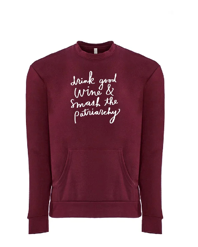 Drink Good Wine: Unisex Pullover with Kangaroo Pocket dolman Sleeve Top